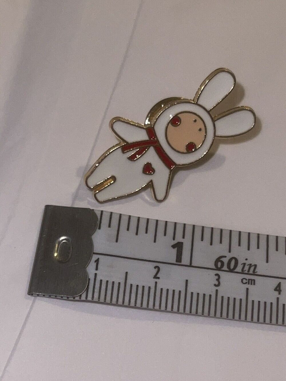 Bunny With Red Heart Pin Brooch